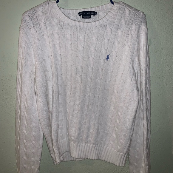 Ralph Lauren Sweaters - WHITE RALPH LAUREN CABLE KNIT SWEATER